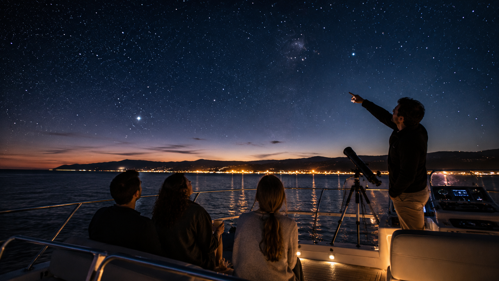 Paseo privado en barco para ver las estrellas desde El Masnou y Calafell